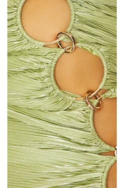 Butterfly Midi Dress Lime -Fashion Clothing BROR WD547 V4