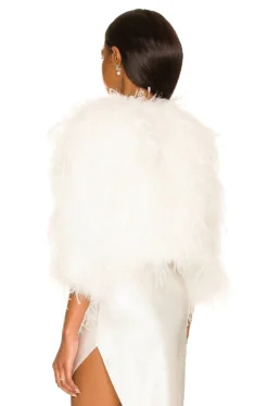 Dahlia Feather Jacket White 6 Dahlia Feather Jacket White -Fashion Clothing BUBR WO46 V3