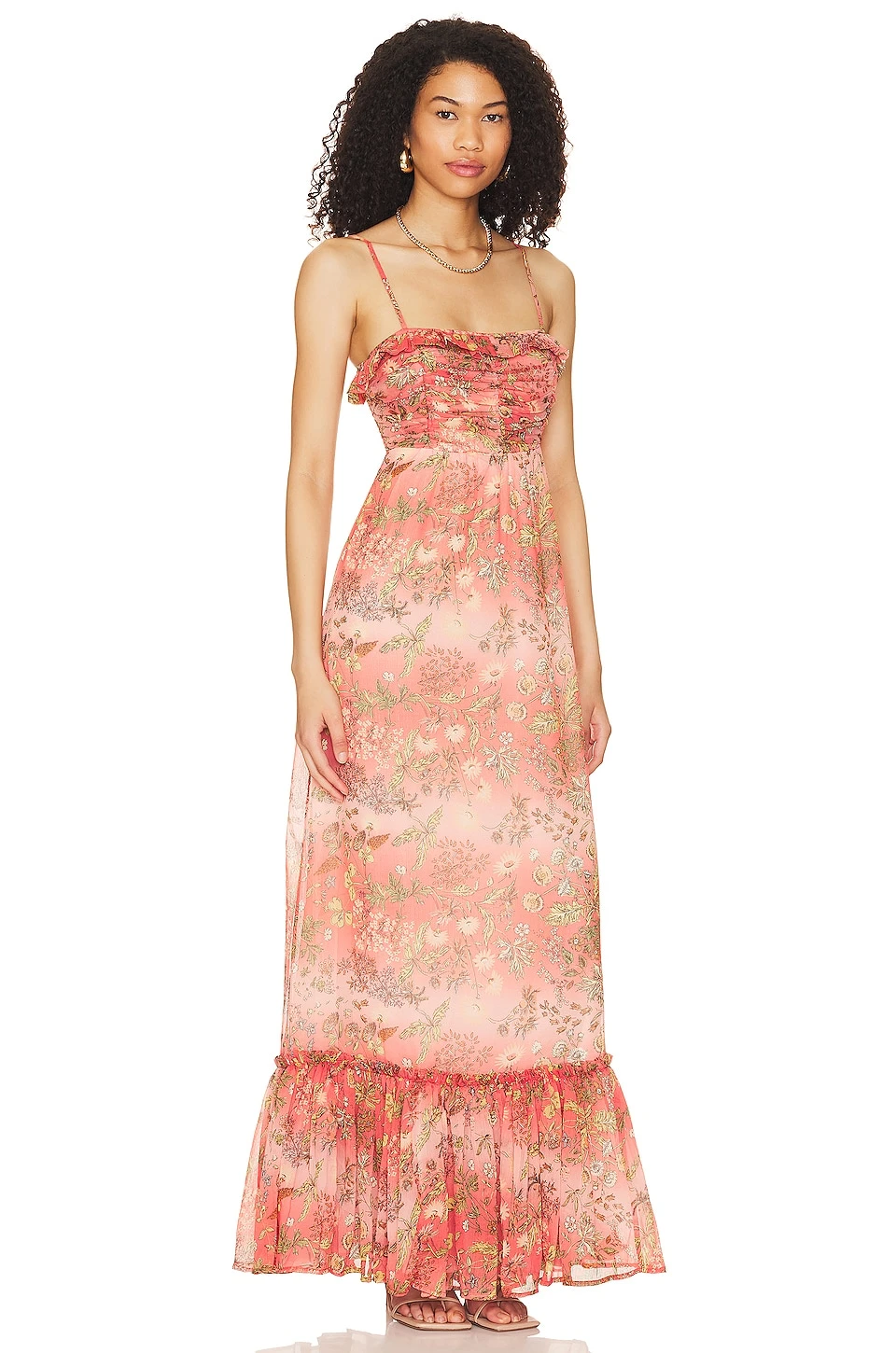 Chiffon Strap Dress Bright Field 2 Chiffon Strap Dress Bright Field - Image 2