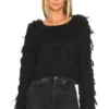 Fringe Sweater Black