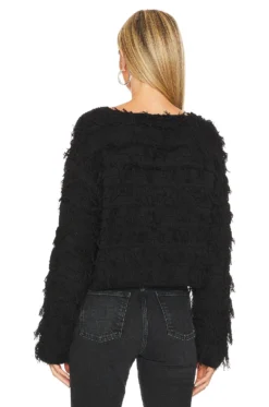 Fringe Sweater Black 6 Fringe Sweater Black -Fashion Clothing CLEO WK10 V3