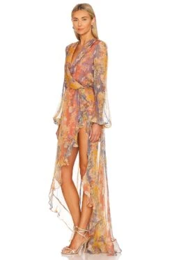 Vivian Gown Ombre Summer Floral 8 Vivian Gown Ombre Summer Floral -Fashion Clothing CLNR WD101 V3