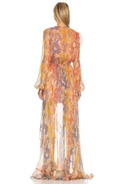 Vivian Gown Ombre Summer Floral 9 Vivian Gown Ombre Summer Floral -Fashion Clothing CLNR WD101 V4