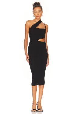 Clara Knit Midi Dress Black