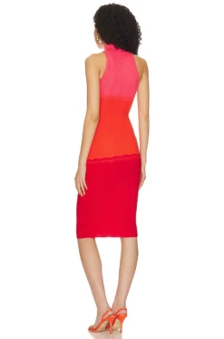 Cressida Dress Red & Orange Ombre 7 Cressida Dress Red & Orange Ombre -Fashion Clothing COEL WD342 V3