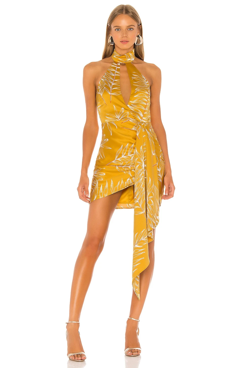 Antonia Mini Dress Gold Tropical 1 Antonia Mini Dress Gold Tropical