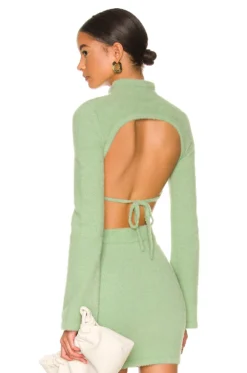 Raquel Cropped Sweater Light Green