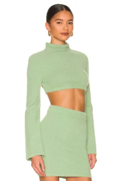 Raquel Cropped Sweater Light Green 6 Raquel Cropped Sweater Light Green -Fashion Clothing COEL WK66 V3
