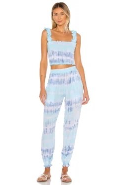 Remi Tie Dye Top Pool & Cobalt -Fashion Clothing COLG WS1 V4