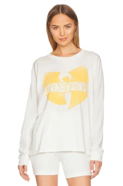Wu- Tang Clan Cream Merch Long Sleeve Vintage White