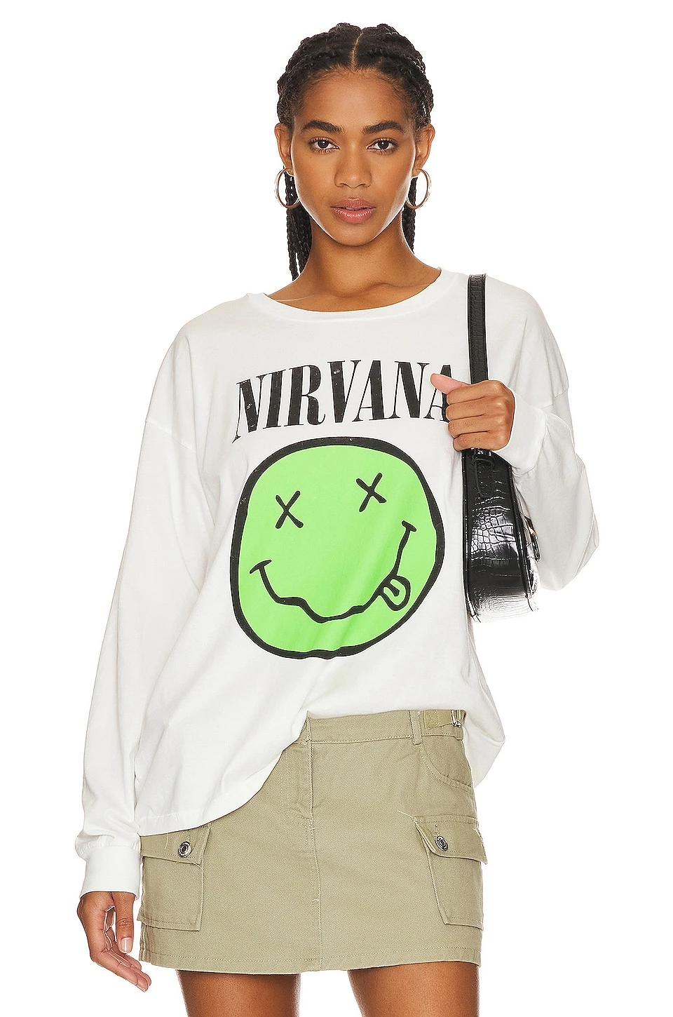Nirvana Smiley Long Sleeve Merch Tee Vintage White 1 Nirvana Smiley Long Sleeve Merch Tee Vintage White