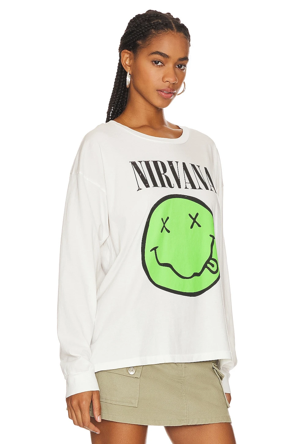 Nirvana Smiley Long Sleeve Merch Tee Vintage White 2 Nirvana Smiley Long Sleeve Merch Tee Vintage White - Image 2