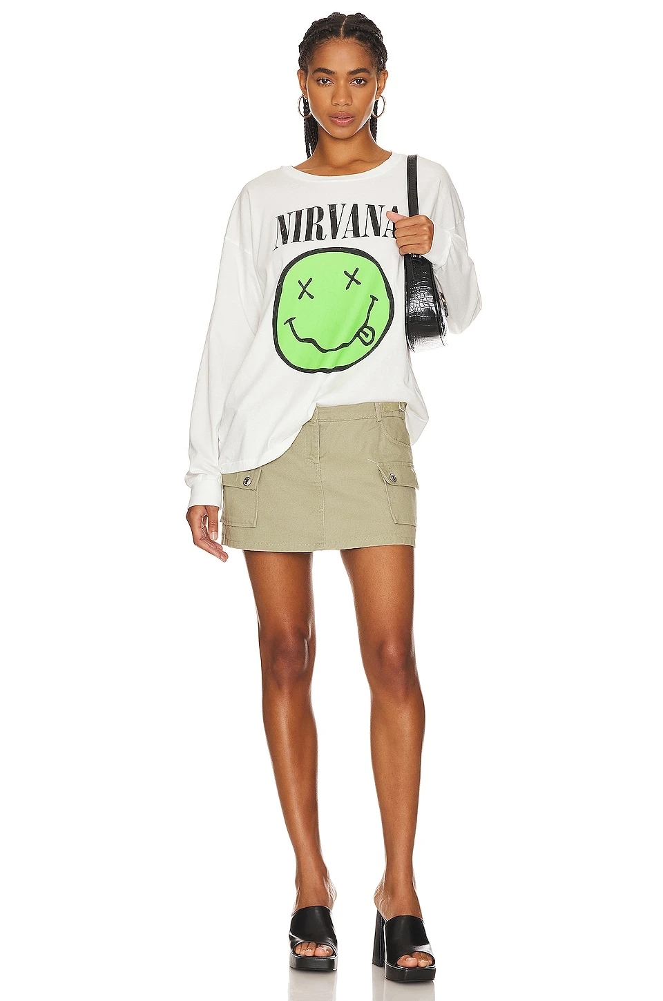 Nirvana Smiley Long Sleeve Merch Tee Vintage White 4 Nirvana Smiley Long Sleeve Merch Tee Vintage White - Image 4