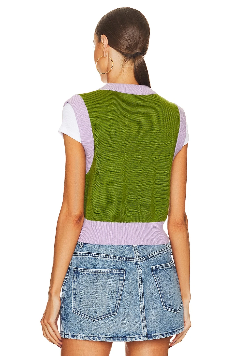 Cardiff Argyle Sweater Vest Green & Purple 3 Cardiff Argyle Sweater Vest Green & Purple - Image 3