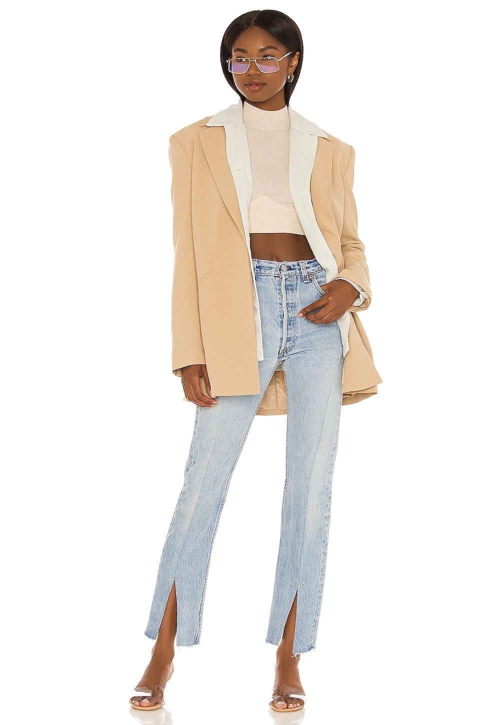 ДЖИНСЫ С РАЗРЕЗАМИ ВНИЗУ OG Light Wash 4 ДЖИНСЫ С РАЗРЕЗАМИ ВНИЗУ OG Light Wash - Image 4