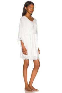 Eberjey Mariana The Mademoiselle Kimono Robe White -Fashion Clothing EBER WI1212 V3