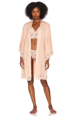 Eberjey Naya Mademoiselle Kimono Robe Ivory -Fashion Clothing EBER WI1257 V1