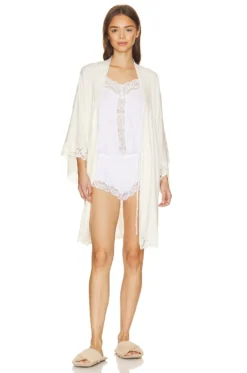 Eberjey Naya Mademoiselle Kimono Robe Ivory -Fashion Clothing EBER WI1291 V5