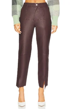 Blair Seamed Leather Pant Fig