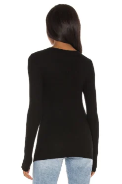 Silk Rib Fitted Long Sleeve Cardigan Black 6 Silk Rib Fitted Long Sleeve Cardigan Black -Fashion Clothing ENZA WK125 V3