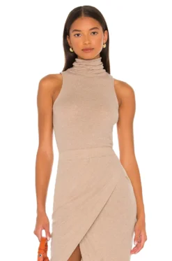 Cashmere Halter Turtleneck Khaki