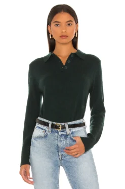Equipment Madalyn Polo Sweater Green Gables