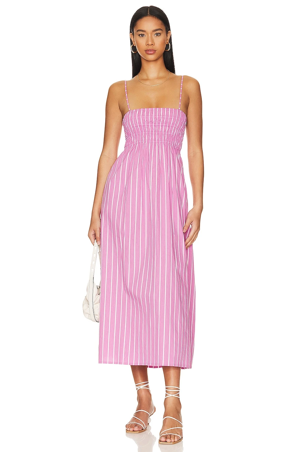 Faithfull The Brand Marieka Midi Dress Adia Stripe Print Lilac 1 Faithfull The Brand Marieka Midi Dress Adia Stripe Print Lilac