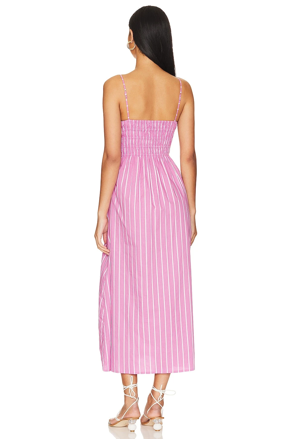 Faithfull The Brand Marieka Midi Dress Adia Stripe Print Lilac 3 Faithfull The Brand Marieka Midi Dress Adia Stripe Print Lilac - Image 3