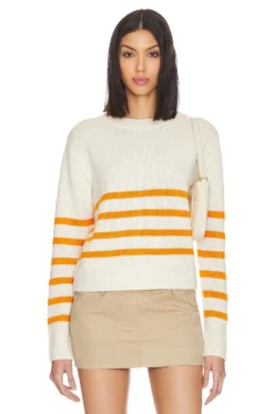 FRAME Clean Crewneck Sweater Nectarine Multi