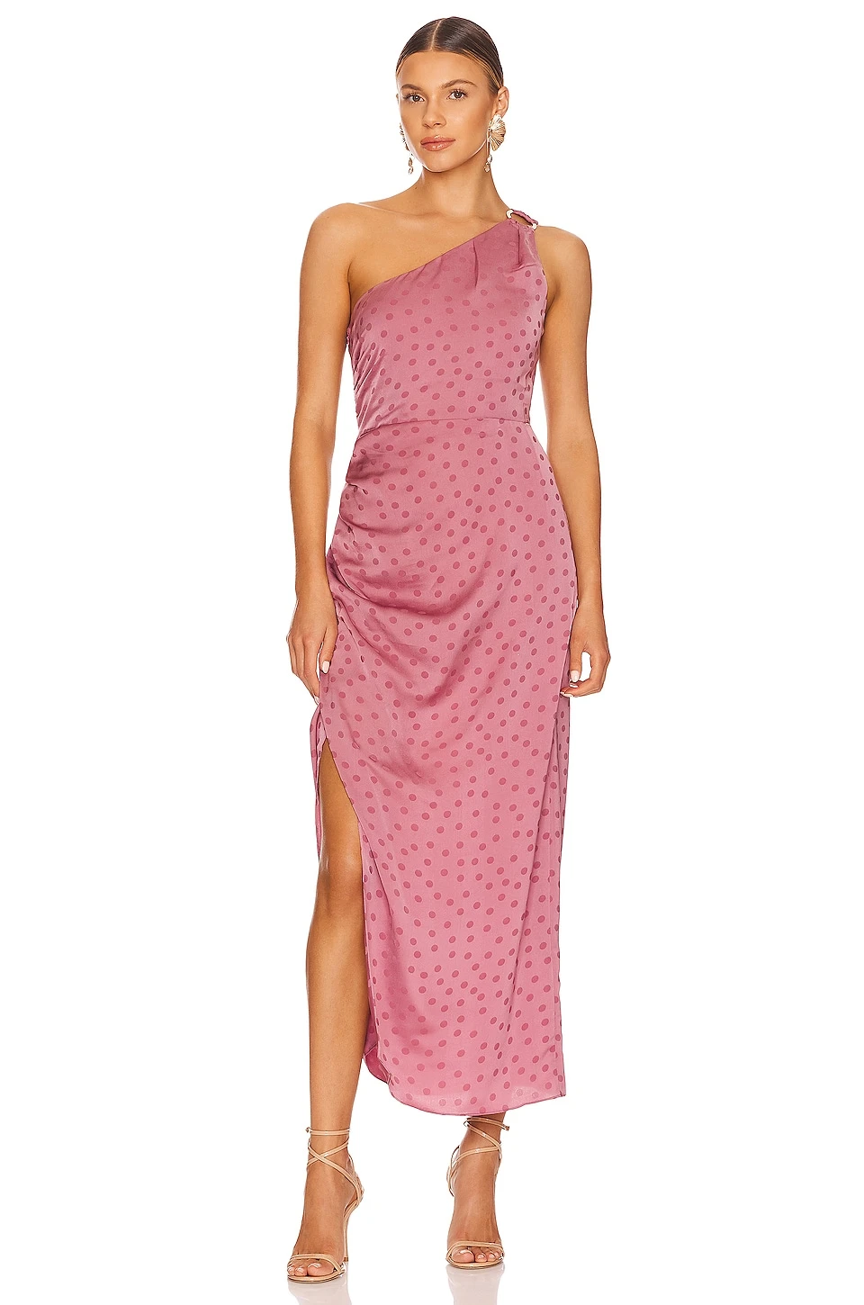 The Singles Table Dress Mauve Polka Dot 1 The Singles Table Dress Mauve Polka Dot