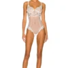 Fleur Du Mal Frankie Lace Bodysuit Ivory