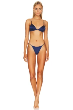 Fleur Du Mal Chain Luxe Triangle Bralette Nighttime Blue 8 Fleur Du Mal Chain Luxe Triangle Bralette Nighttime Blue -Fashion Clothing FLER WI392 V4