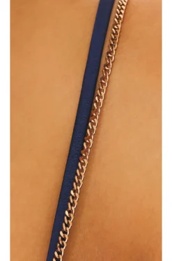 Fleur Du Mal Chain Luxe Triangle Bralette Nighttime Blue 9 Fleur Du Mal Chain Luxe Triangle Bralette Nighttime Blue -Fashion Clothing FLER WI392 V5