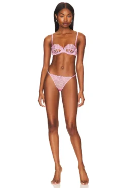 Fleur Du Mal Bella Embroidery Boned Cutout Bra Bisou -Fashion Clothing FLER WI404 V4