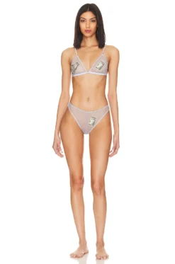 Fleur Du Mal Money Embroidery Cheeky Ice Queen -Fashion Clothing FLER WI424 V4