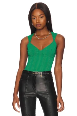 Fleur Du Mal BODY SHEER STRIPE Persian Green