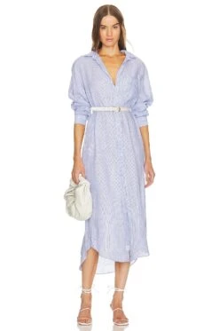 Rory Woven Long Dress Famous Blue -Fashion Clothing FNKE WD27 V1