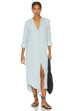 Rory Woven Long Dress Famous Blue -Fashion Clothing FNKE WD31 V1