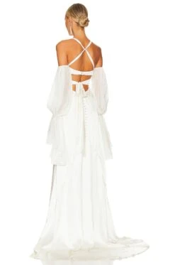 Esme Bridal Gown White 7 Esme Bridal Gown White -Fashion Clothing FORL WD1060 V4