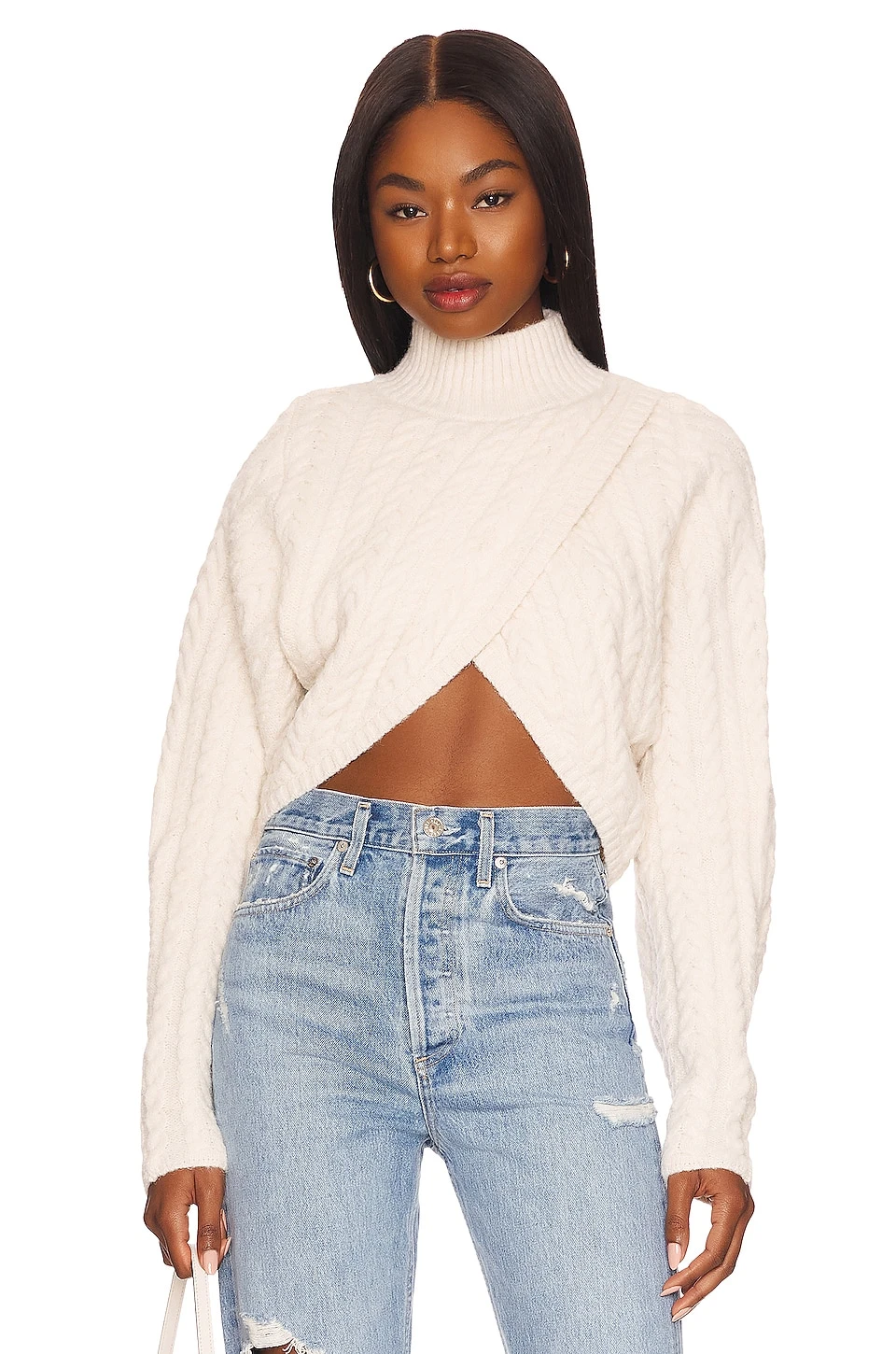 Amelia Cross Front Turtleneck Cream 1 Amelia Cross Front Turtleneck Cream