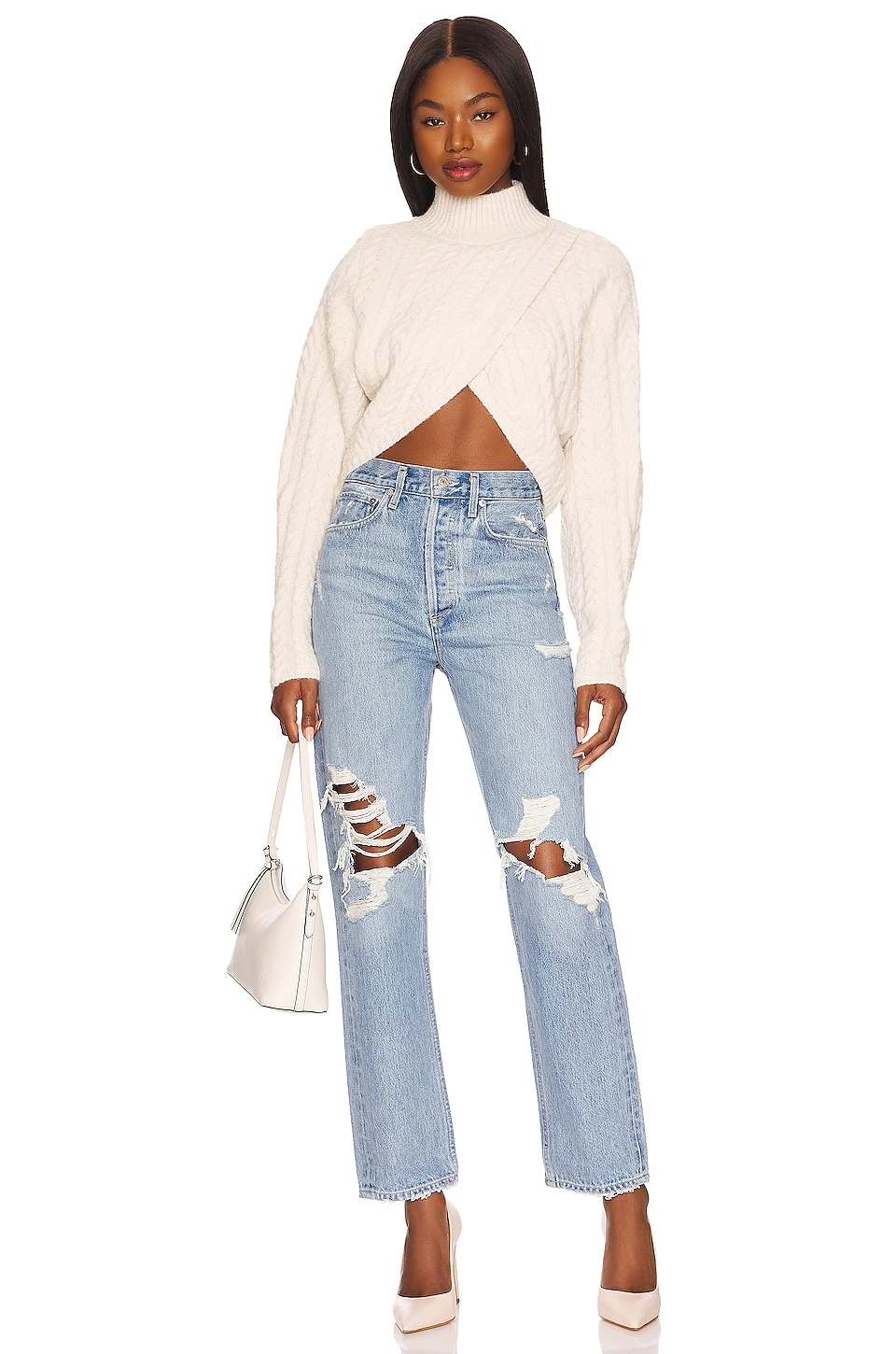 Amelia Cross Front Turtleneck Cream 4 Amelia Cross Front Turtleneck Cream - Image 4