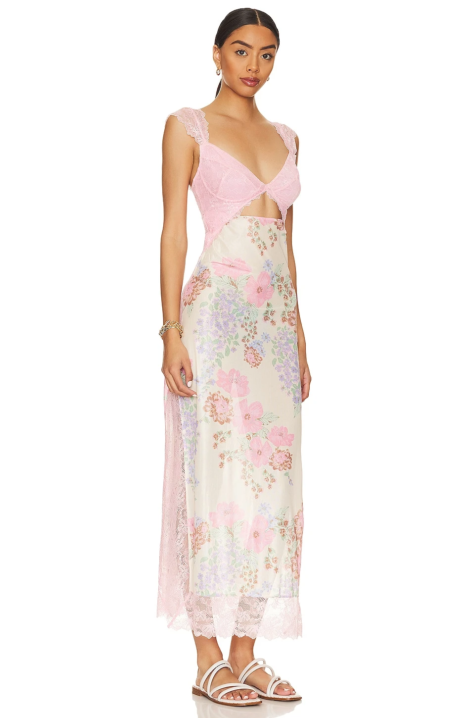 FREE PEOPLE Suddenly Fine Maxi Slip Dress Daisy Combo 2 FREE PEOPLE Suddenly Fine Maxi Slip Dress Daisy Combo - Image 2