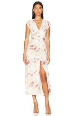 FREE PEOPLE Rosemary Printed Midi Ivory Combo