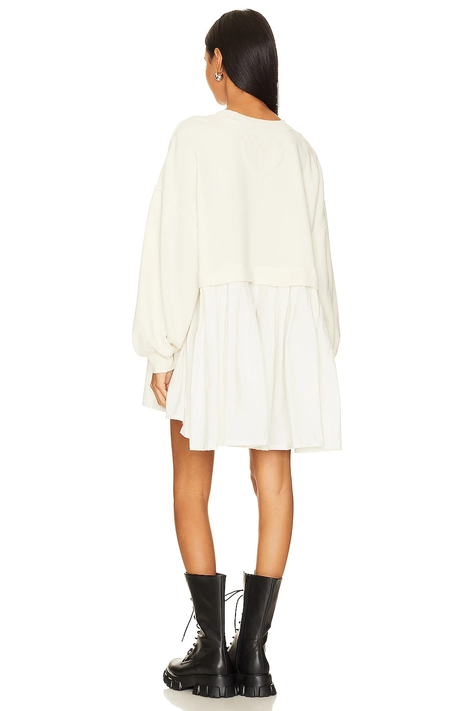 FREE PEOPLE Eleanor Sweatshirt Dress Grey Combo 3 FREE PEOPLE Eleanor Sweatshirt Dress Grey Combo - Image 3