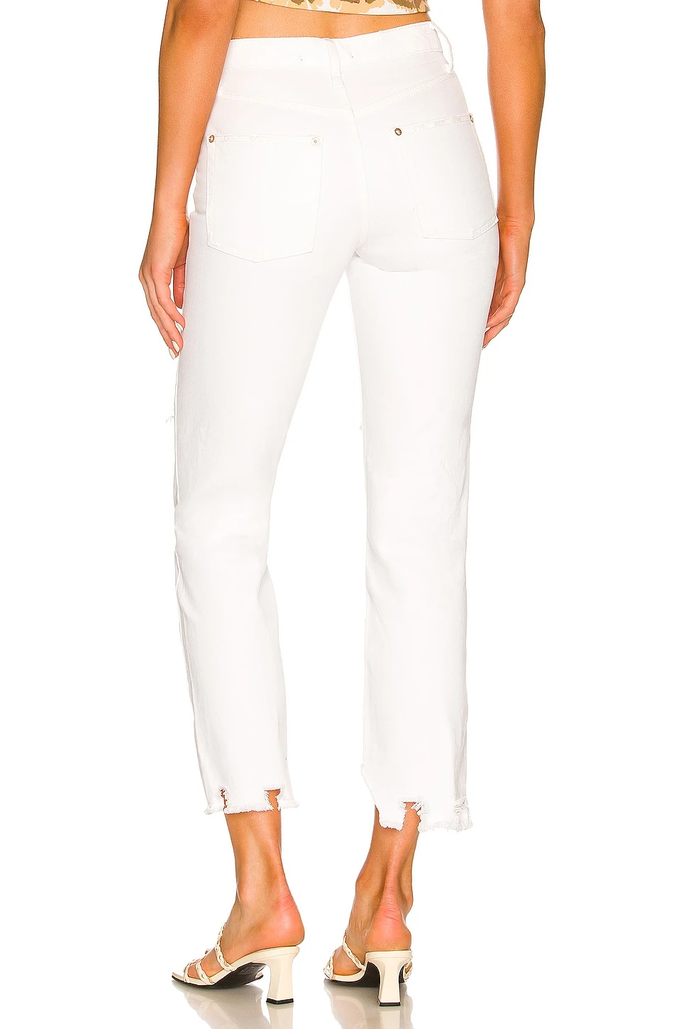 FREE PEOPLE Tapered Baggy Boyfriend Chalk White 3 FREE PEOPLE Tapered Baggy Boyfriend Chalk White - Image 3