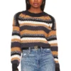FREE PEOPLE Devon Sweater Sunflower Seed Combo