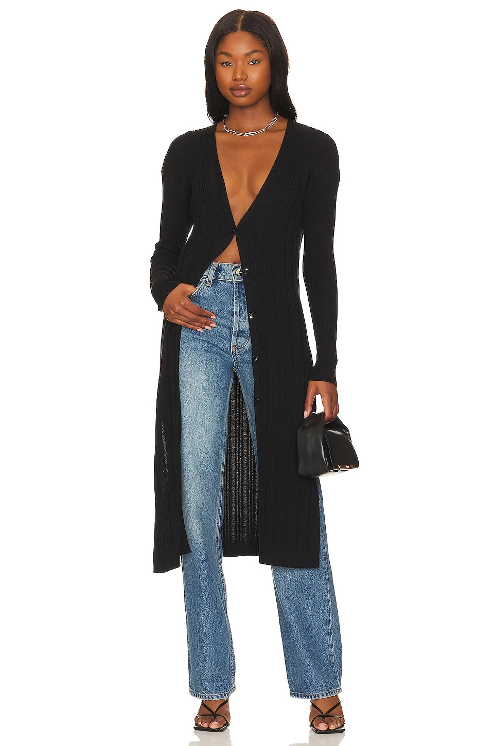 FREE PEOPLE Skylight Cardi Black 1 FREE PEOPLE Skylight Cardi Black