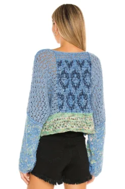 FREE PEOPLE Mosaic V Neck Pullover Moonbeam Combo 6 FREE PEOPLE Mosaic V Neck Pullover Moonbeam Combo -Fashion Clothing FREE WK870 V3