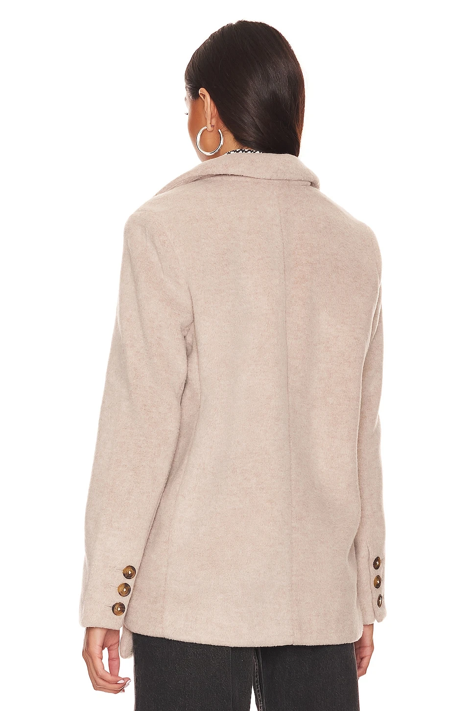 FREE PEOPLE Mari Solid Blazer Peacoat Light Coffee 3 FREE PEOPLE Mari Solid Blazer Peacoat Light Coffee - Image 3