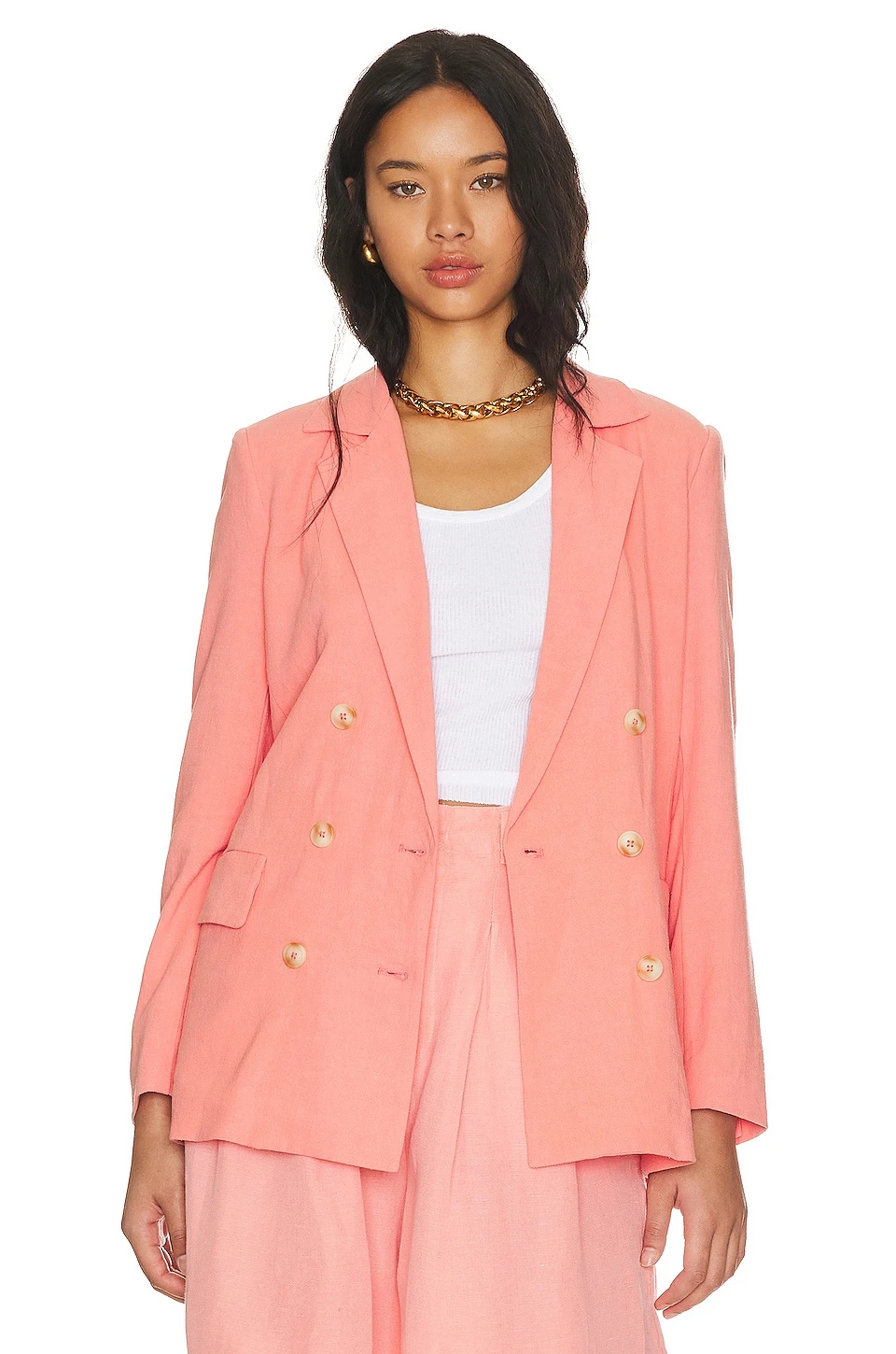 FREE PEOPLE Olivia Blazer Strawberry Colada 2 FREE PEOPLE Olivia Blazer Strawberry Colada - Image 2